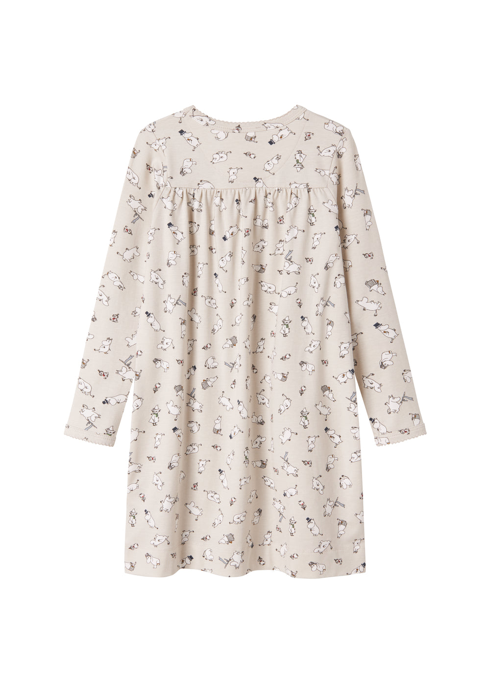 Langærmet natkjole til børn med Moomin-print i lyse farver