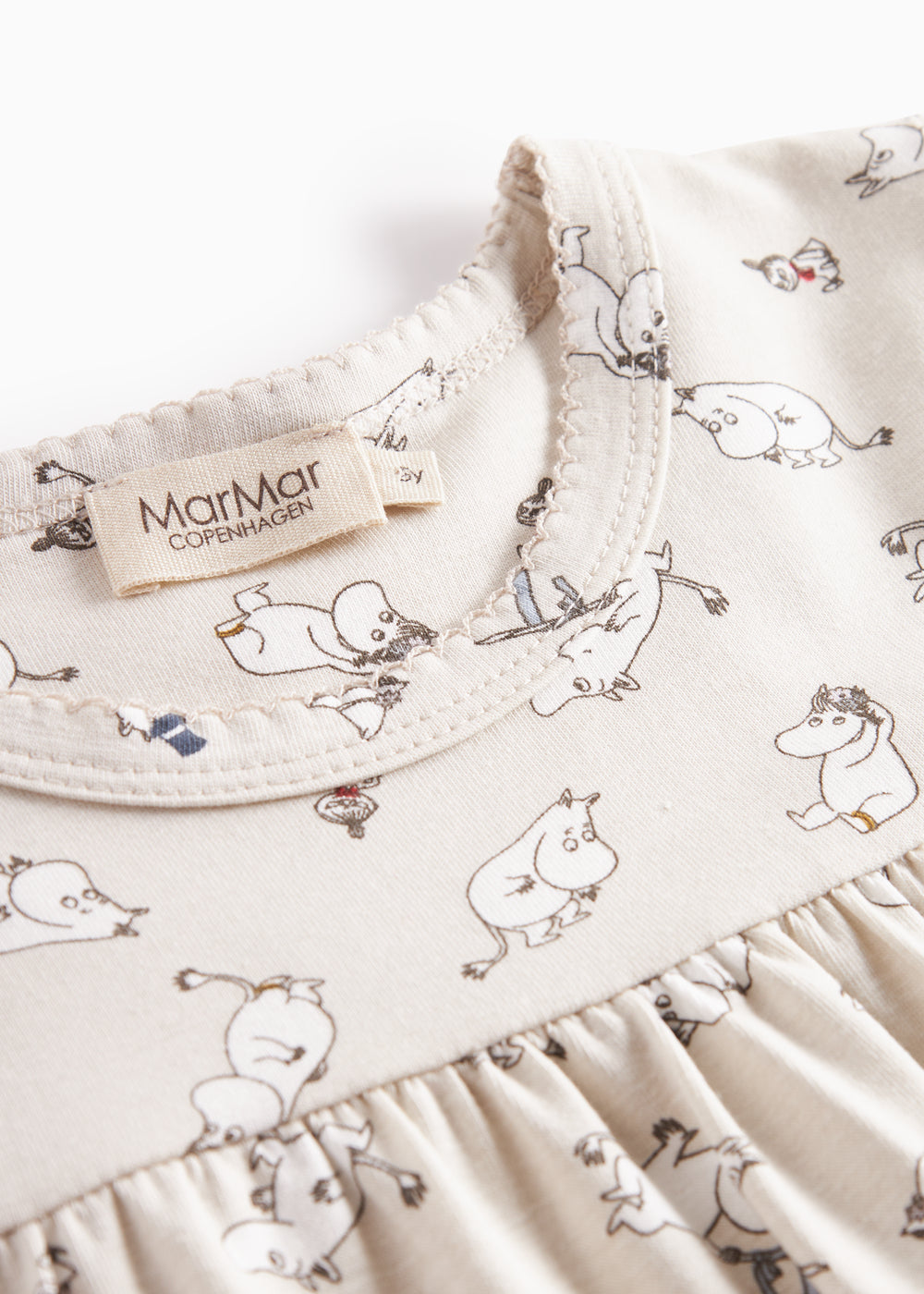 Langærmet natkjole til børn med Moomin-print i lyse farver