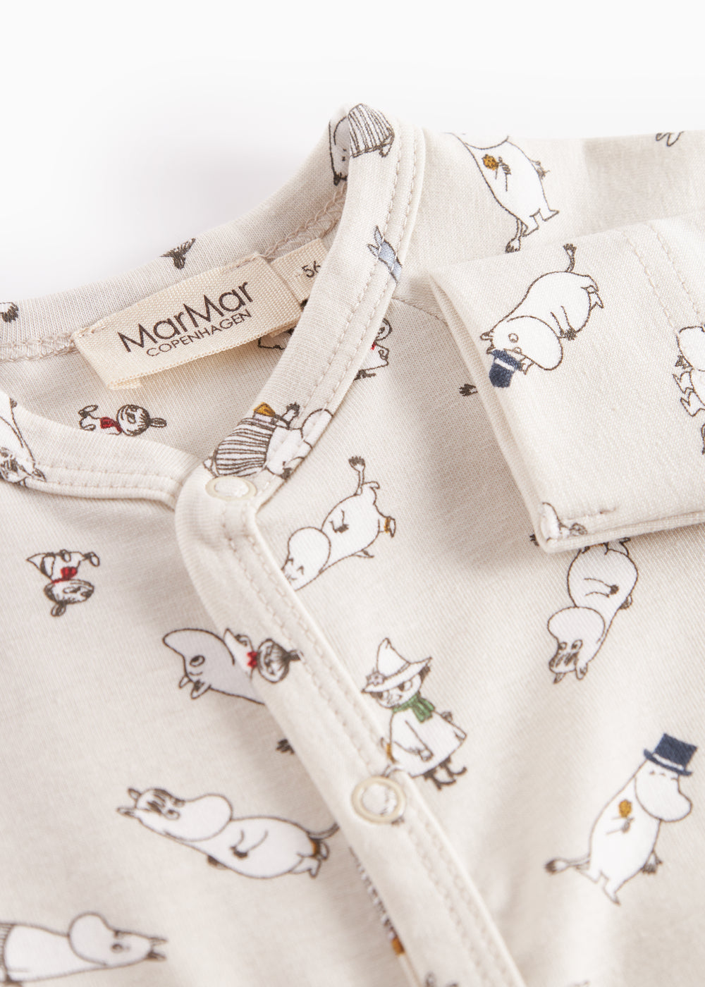 Langærmet babybody med Moomin-print i lyse farver