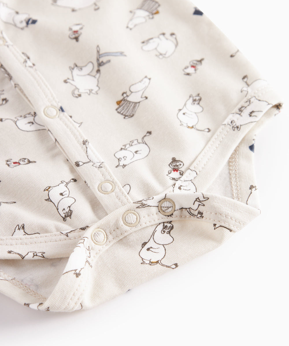 Langærmet babybody med Moomin-print i lyse farver