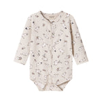 Langærmet babybody med Moomin-print i lyse farver