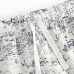 Shorts til børn med fint Moomin print, bred elastik samt bindebånd i taljen