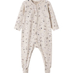 Heldragt til baby med lange ærmer, trykknapper, futter og Moomin-tryk i lyse farver