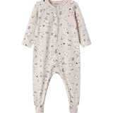 Heldragt til baby med lange ærmer, trykknapper, futter og Moomin-tryk i lyse farver
