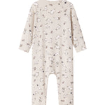 Heldragt til baby med lange ærmer, trykknapper og Moomin-tryk i lyse farver