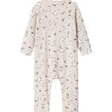 Heldragt til baby med lange ærmer, trykknapper og Moomin-tryk i lyse farver