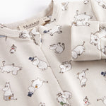 Heldragt til baby med lange ærmer og Moomin-tryk i lyse farver