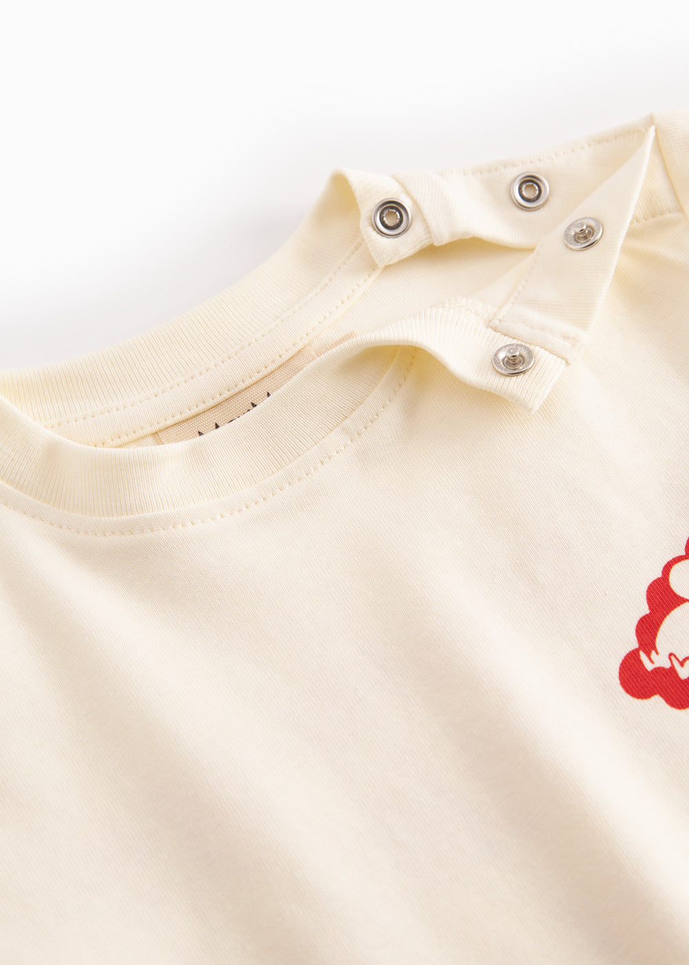 Raw white baby T-shirt with Mumin print