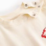 Raw white baby T-shirt with Mumin print