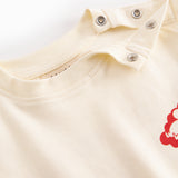 Raw white baby T-shirt with Mumin print