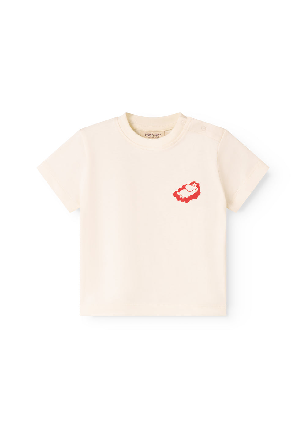 Raw white baby T-shirt with Mumin print
