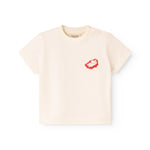 Raw white baby T-shirt with Mumin print