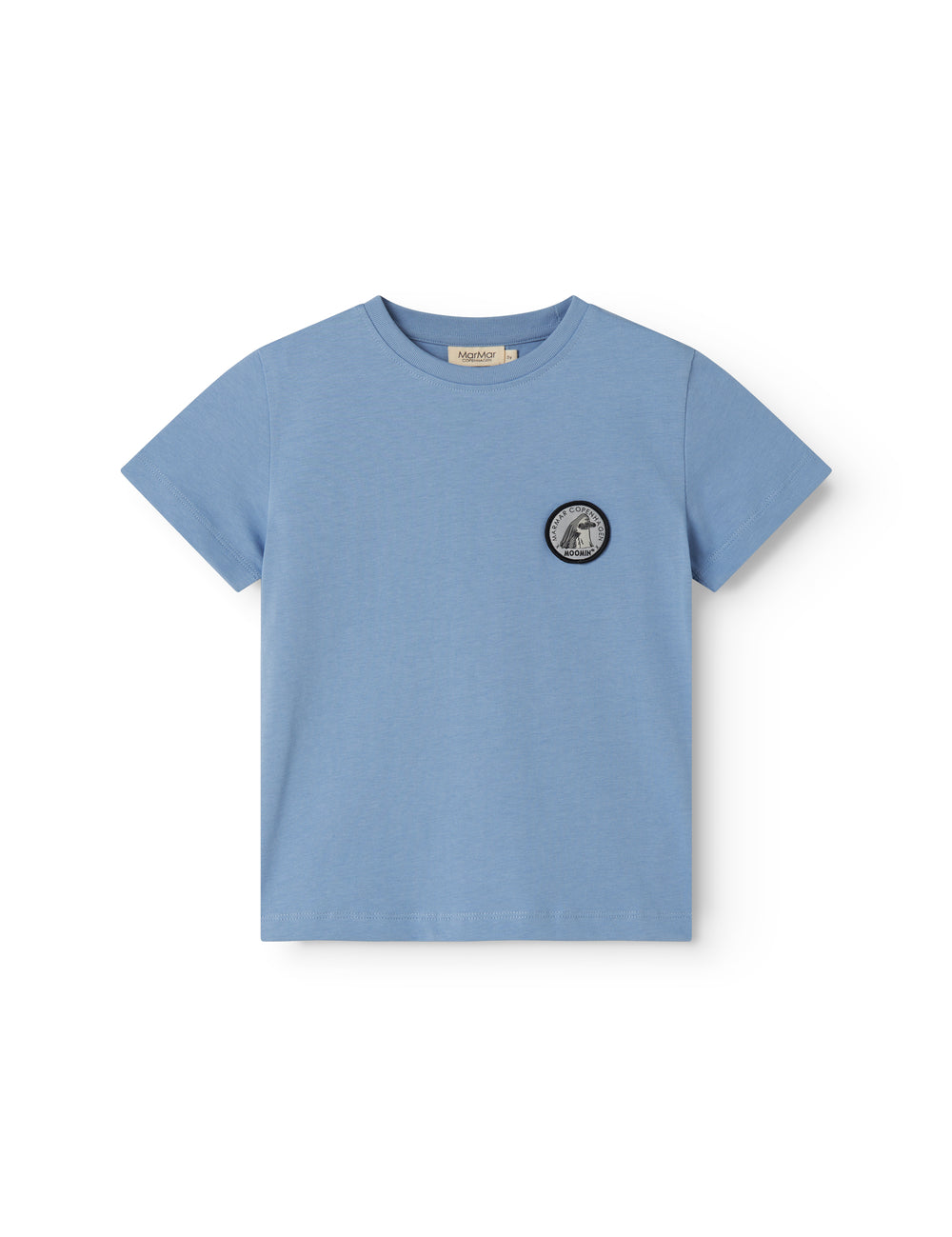 Short-sleeved t-shirt for children with an embroidered patch of The Groke from Moomin.