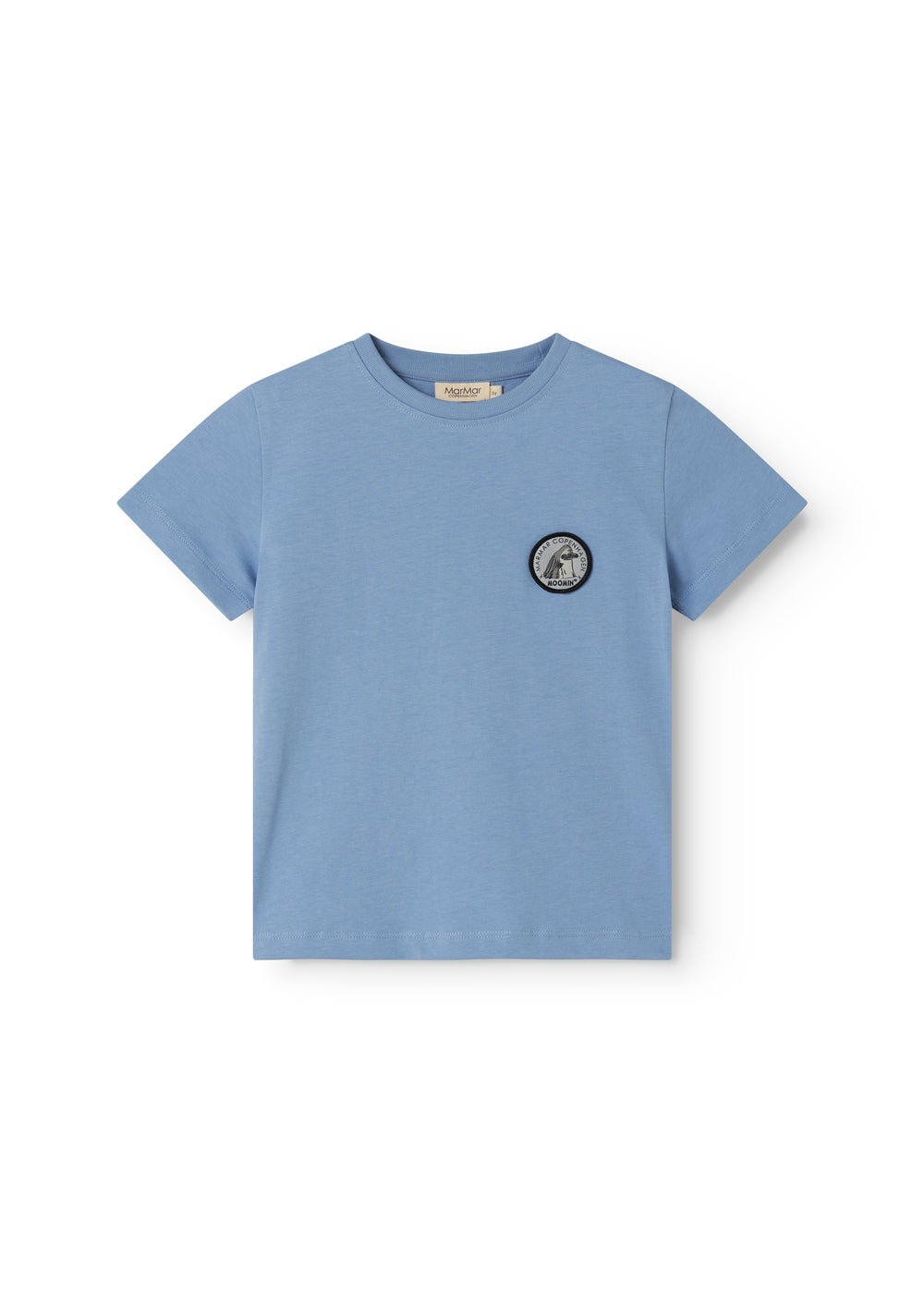 Short-sleeved t-shirt for children with an embroidered patch of The Groke from Moomin.