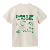 White T-shirt with green Moomin print for children