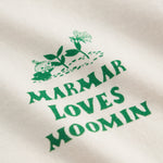 White T-shirt with green Moomin print for children