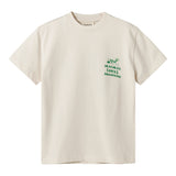 White T-shirt with green Moomin print for children