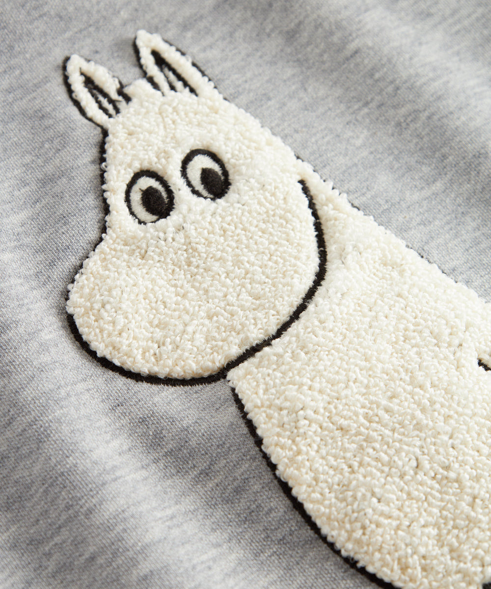 Børnetrøje med langt ærme og Moomin-motiv i blød teddy