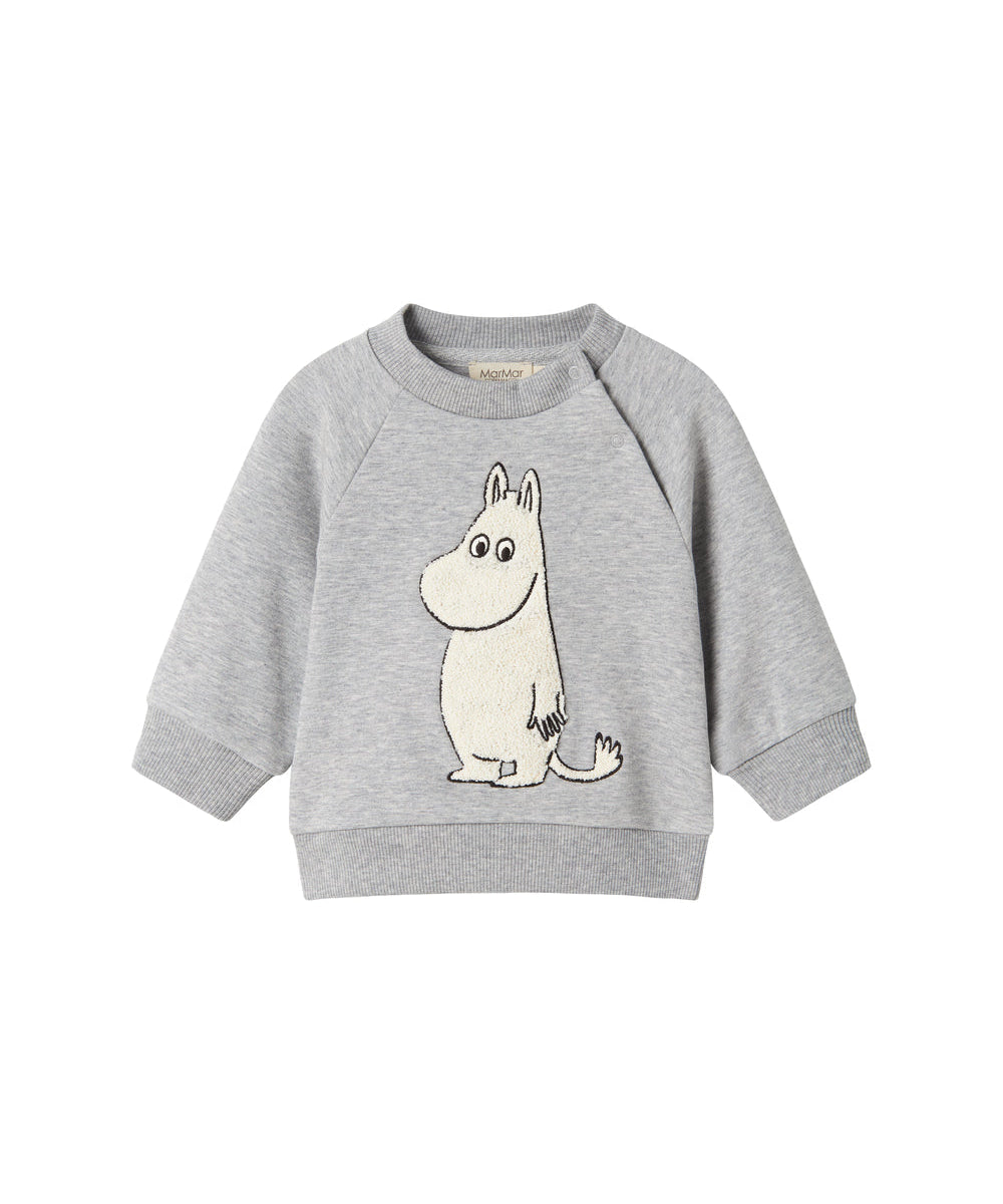 Grå børnetrøje med Moomin print foran