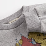 Gray sweatshirt for baby with Moomin house print