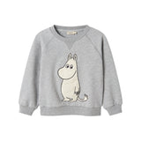 Grå børnetrøje med Moomin print foran