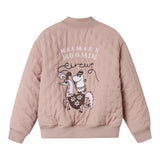 Red quilted jacket for children with Moomin print