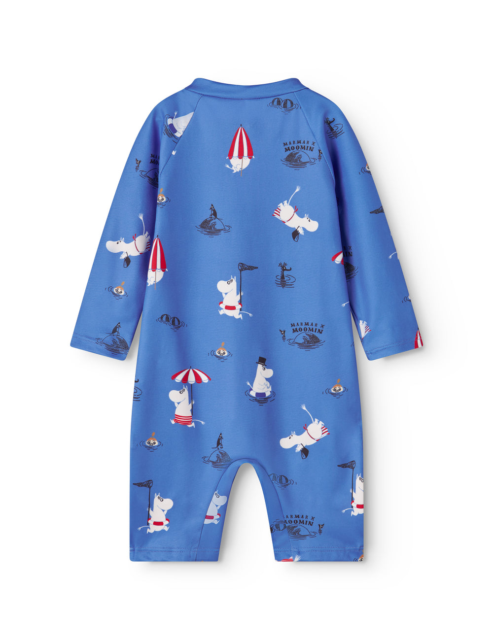 Blå bade heldragt til børn med Moomin print