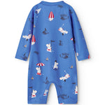 Blå bade heldragt til børn med Moomin print