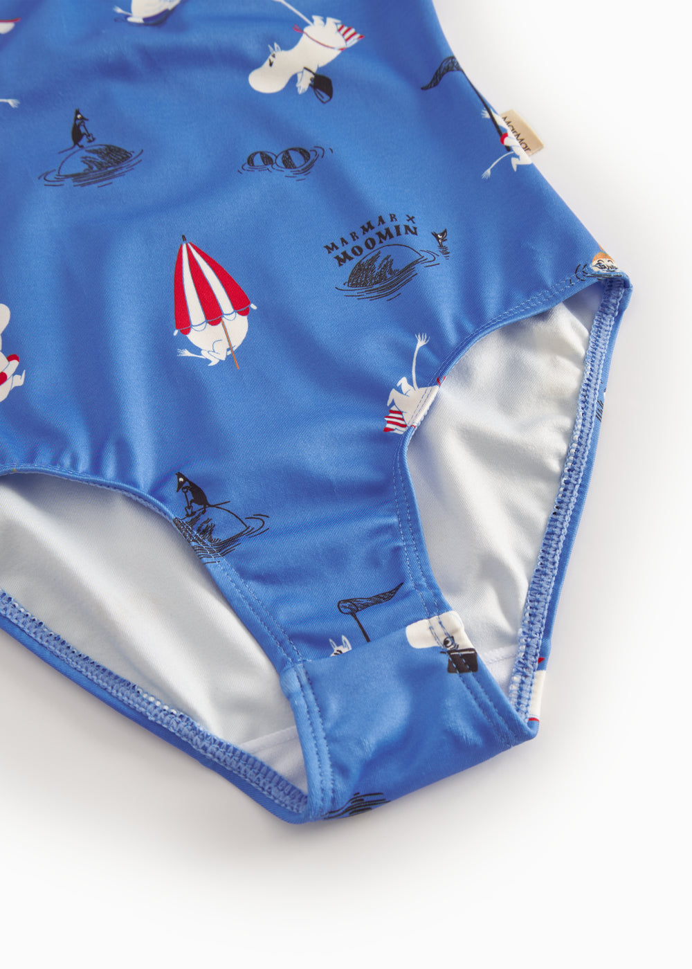 Blue swimsuit for children with Moomin print
