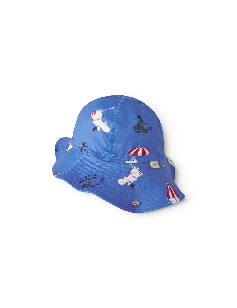 Blue bath hat for children with Moomin print