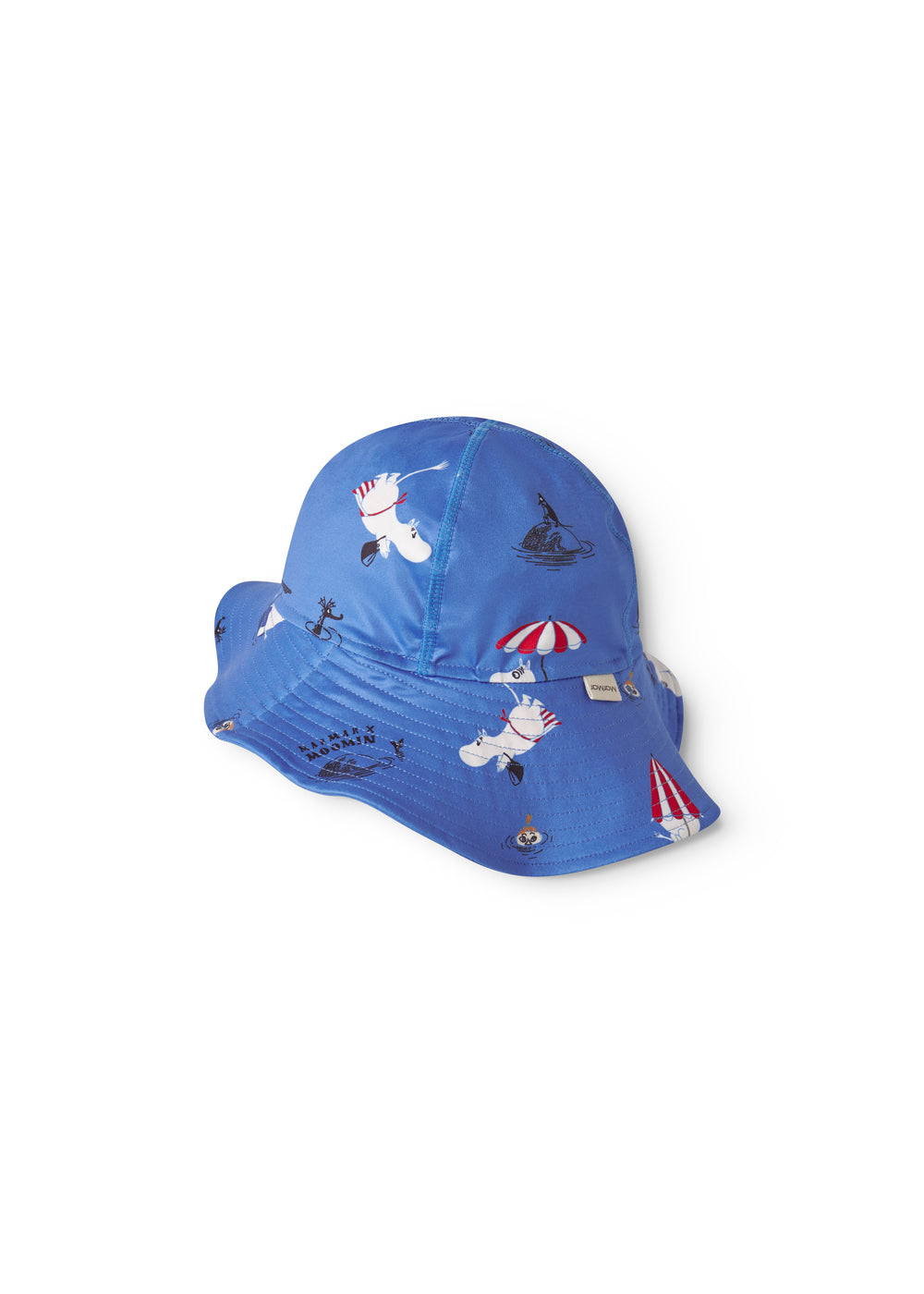 Blue bath hat for children with Moomin print