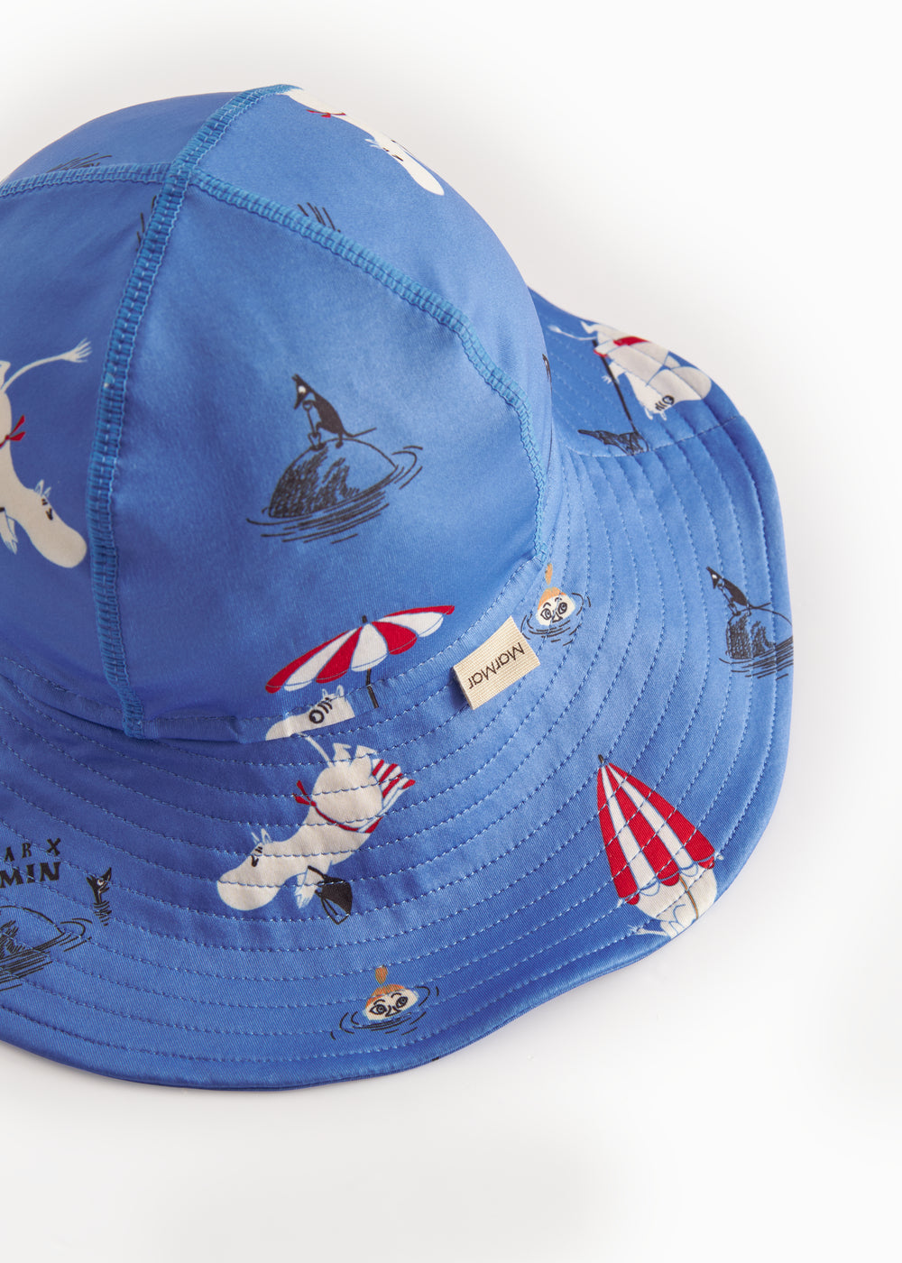 Blå badehat til børn med Moomin print