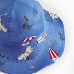 Blå badehat til børn med Moomin print