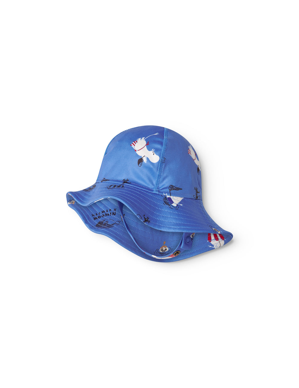 Blue bath hat for children with Moomin print
