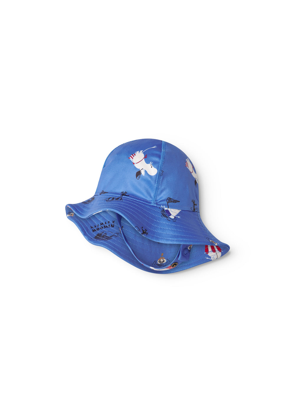 Blue bath hat for children with Moomin print