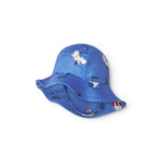Blue bath hat for children with Moomin print