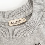 Gray knitted vest with ribbed round neckline and MarMar Copenhagen label