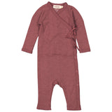 Turtleneck, Wool Pointelle Jumpsuit - Berry Blend