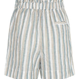Pera W, Shorts - Dusty Blue Stripe