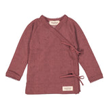 Tut Wrap LS, Wool Pointelle Blouse - Berry Blend