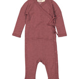 Turtleneck, Wool Pointelle Jumpsuit - Berry Blend