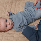 Belita, Wool Rib Bodystocking - Monsoon Blue