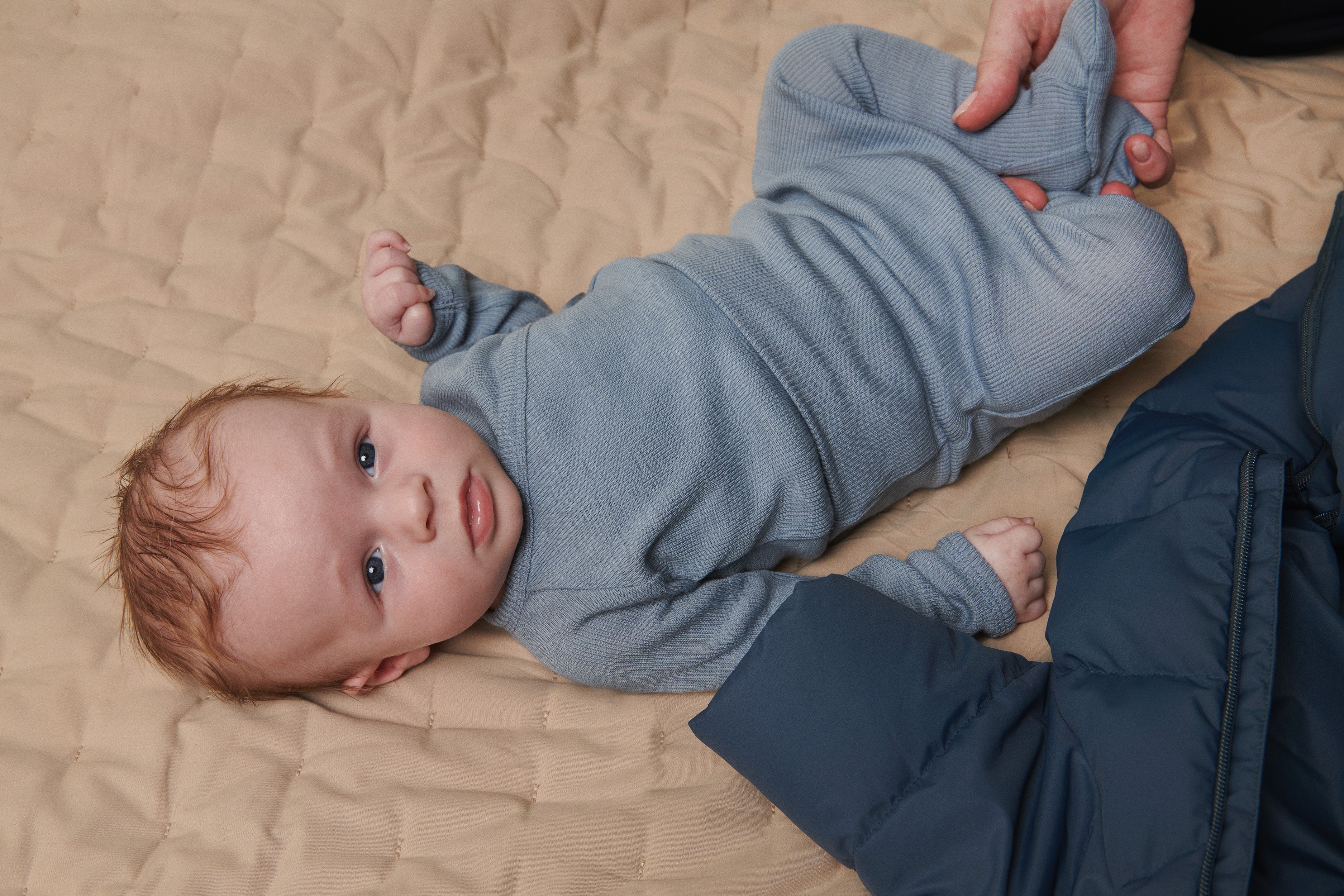 Pixa, Wool Rib Trousers - Monsoon Blue