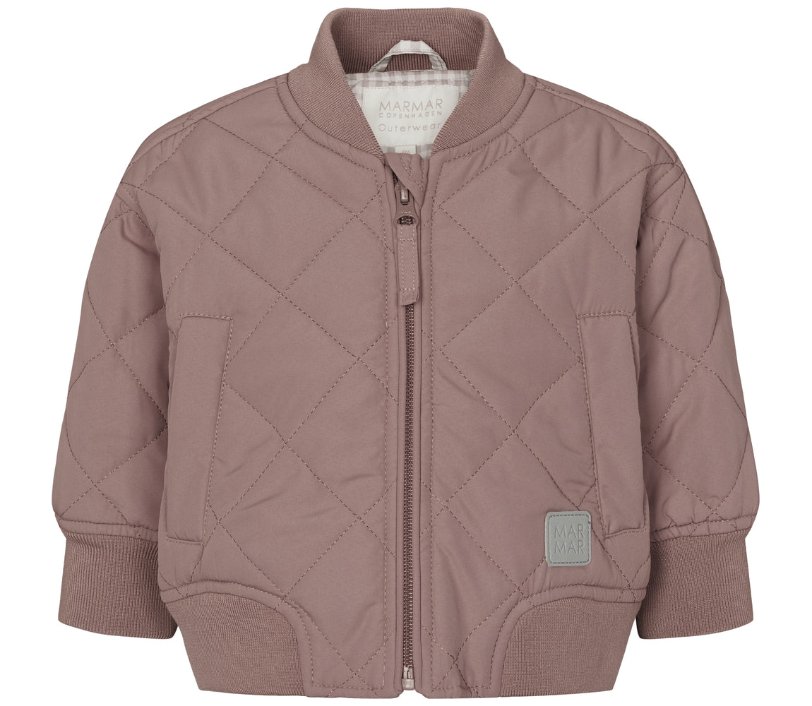 Lilla termojakke med lynlås og ternet for til babyer