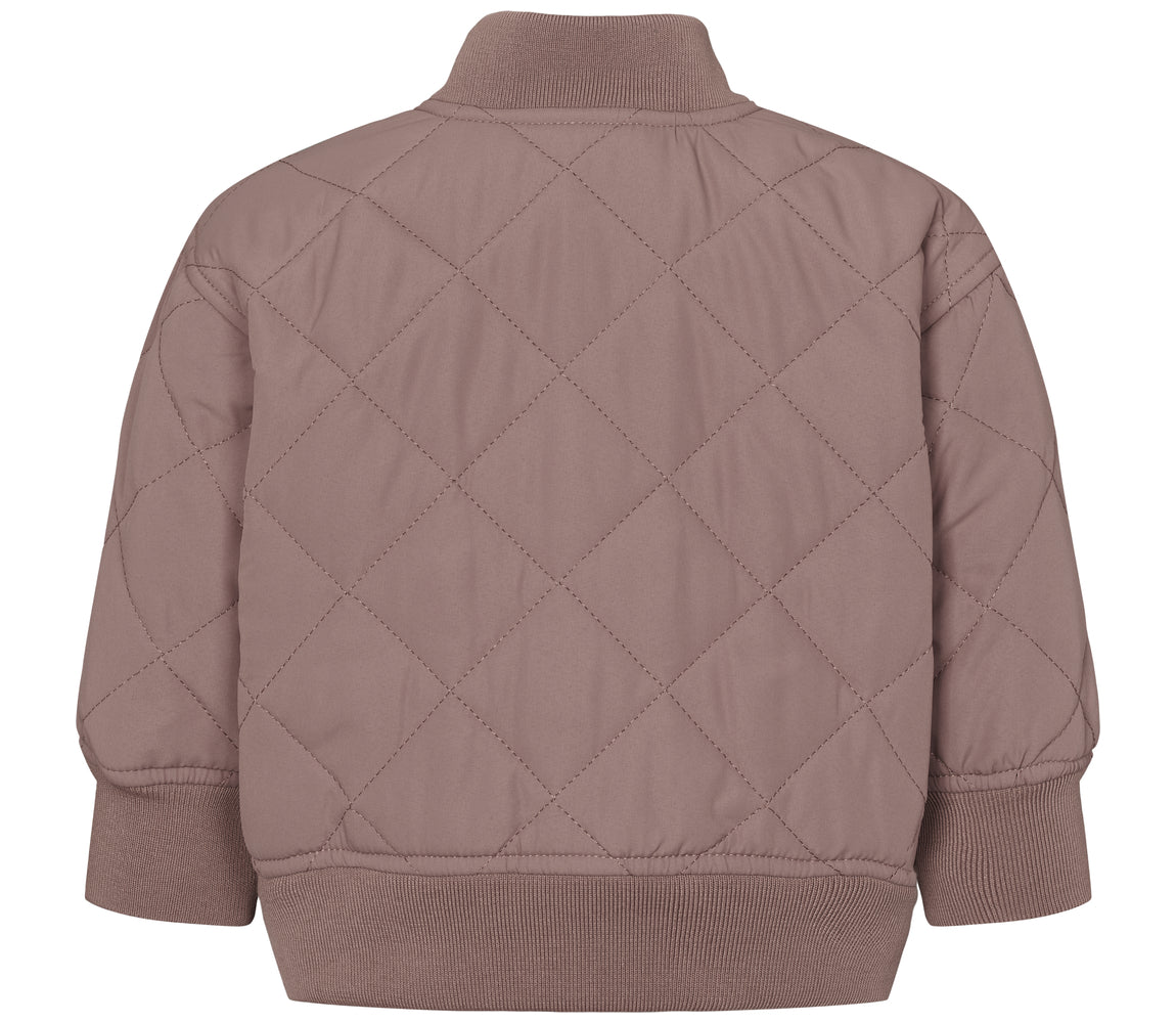 Lilla termojakke med lynlås og ternet for til babyer