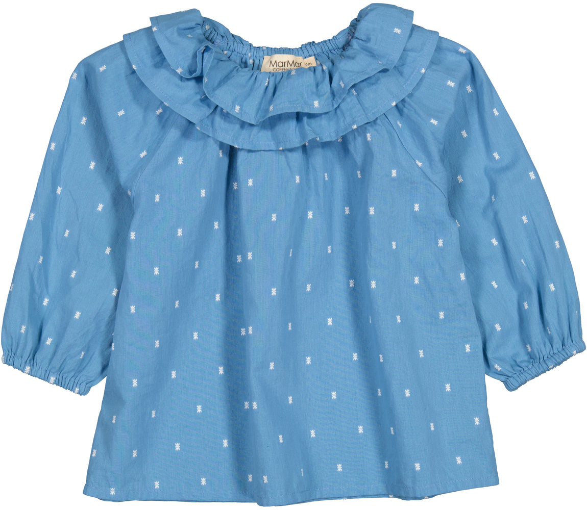 Tonella, Blouse - Clear Blue Dobby