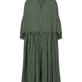 Doki W, Dress - Dark Leaf Check