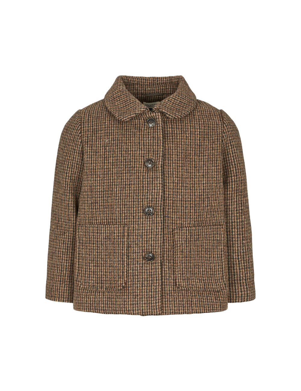 Brun ternet jakke til børn set bagfra