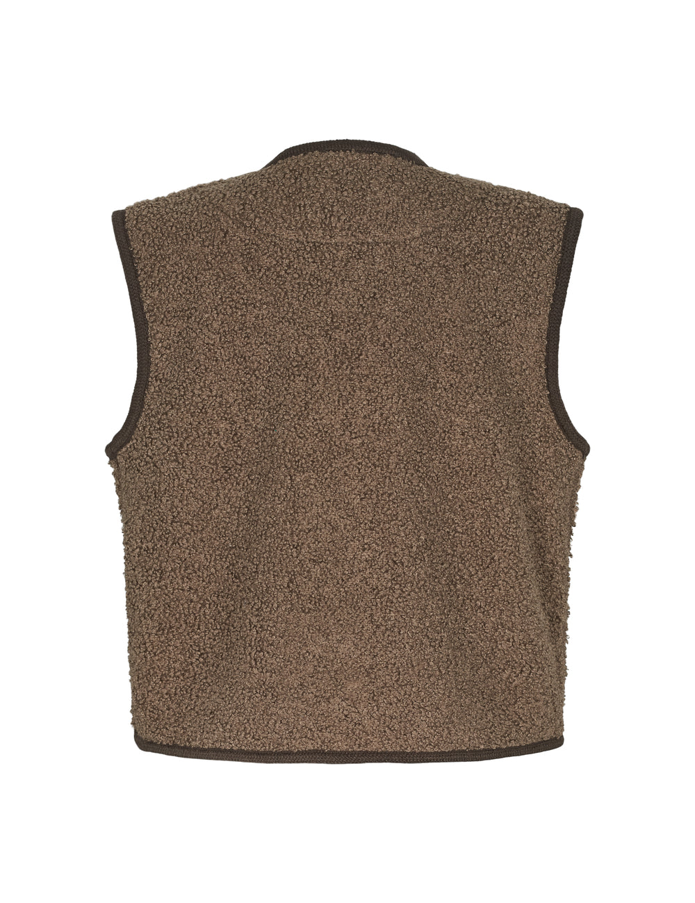 Brun teddyvest til børn set bagfra uden detaljer