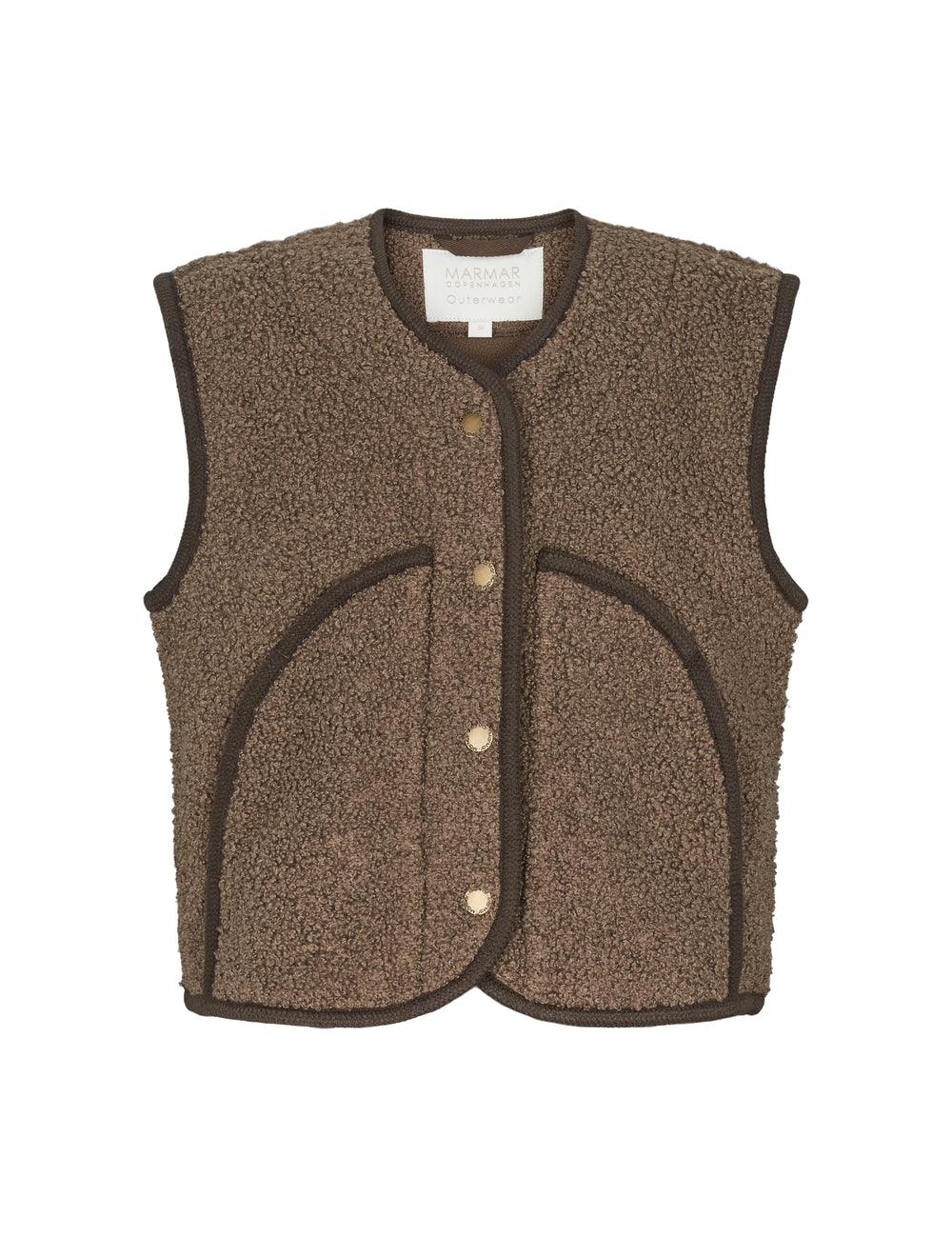 Brun teddyvest til børn set bagfra uden detaljer